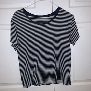 Blue and white striped shirt